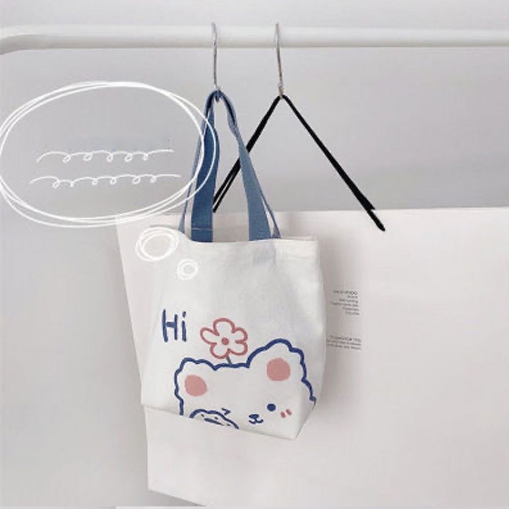 Mini Handbag Tas Tote Kanvas Jinjing Wanita Korean Style Tote Bag Handbag Kecil Tas Makeup Canvas Tempat Kosmetik Tas Totebag Bekal Kanvas Mini Bag Lunch Canvas Tas Wanita