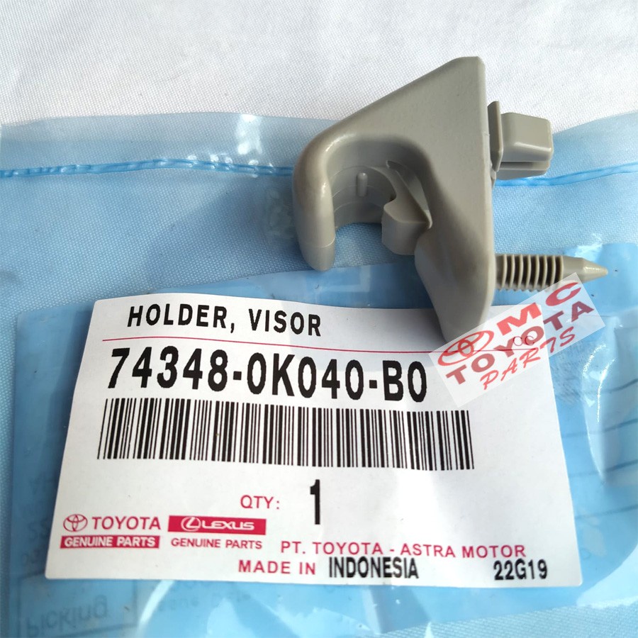 Dudukan Klip Holder Sun Visor Kijang Innova Fortuner 74348-0K040-B0