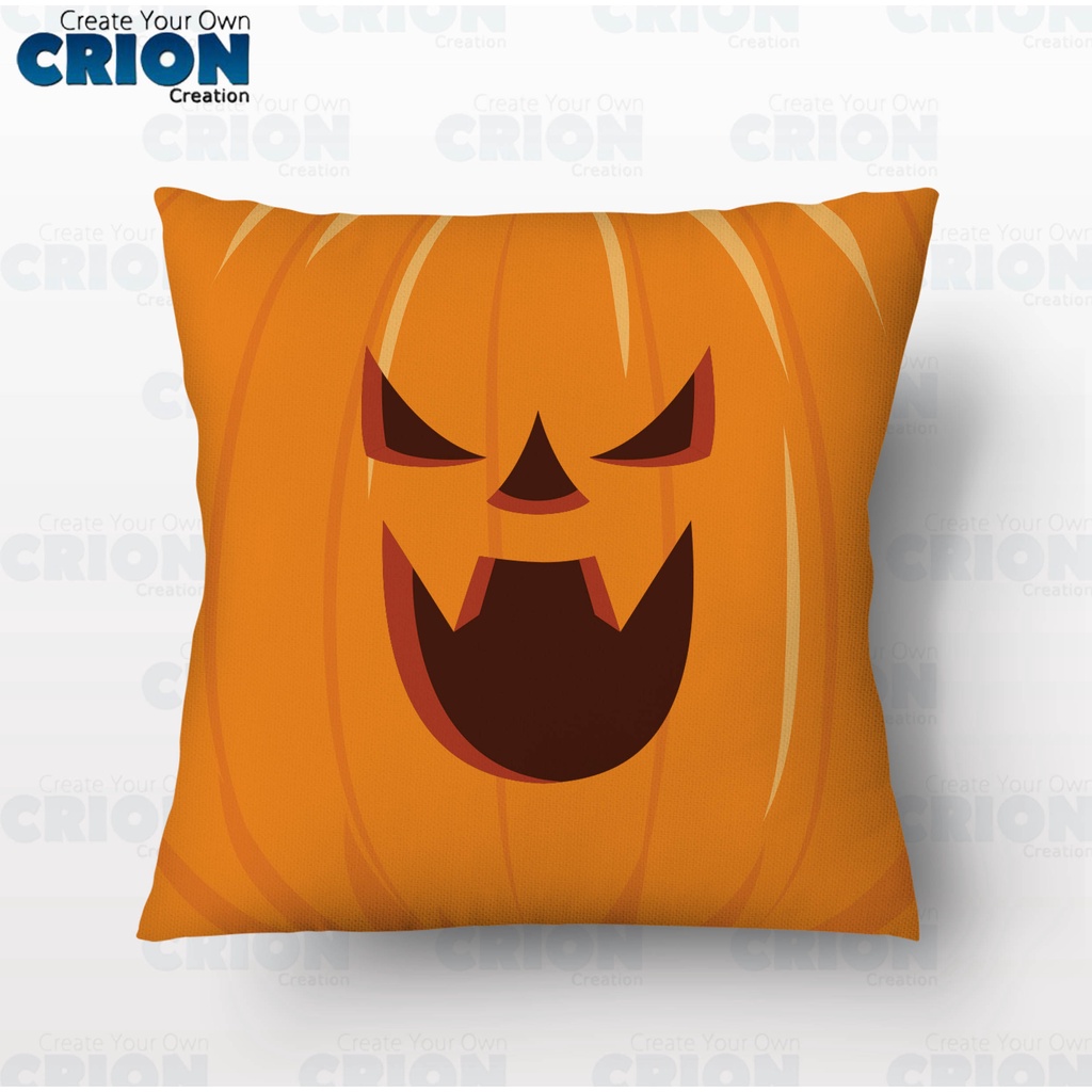 Bantal Halloween - Pumpkin Scary Face - souvenir / kado - By Crion