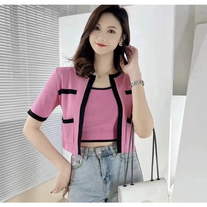 Korean knit Outer - HANYA CARDIGAN | C382 | Cardigan Crop Atasan Fashion Wanita