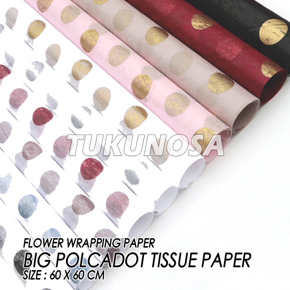 

FLOWER WRAPPING PAPER BIG POLCADOT TISSUE PAPER KERTAS TISSUE BUKET BUNGA