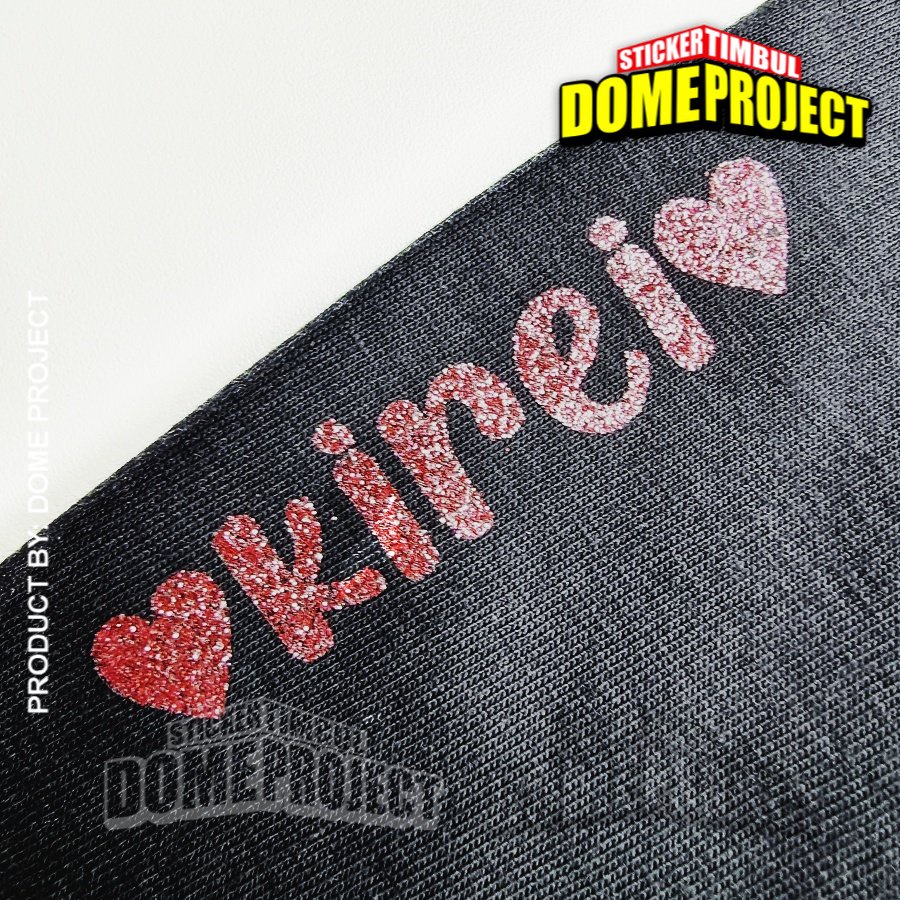 STIKER BAJU IRON PATCH GLITTER GEMERLAP SABLON CUSTOM NAMA ANAK SABLON SETRIKA UNTUK KAIN