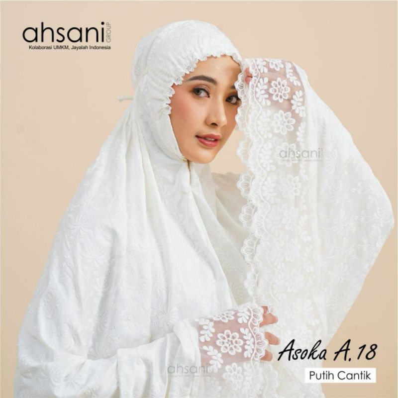 Mukena Mewah Original Ahsani Asoka A18 Sutra Ori Fashion Muslim Wanita