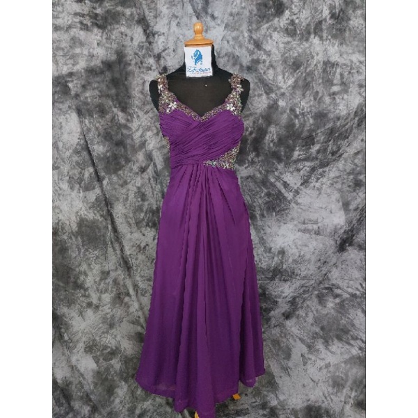 Gaun Pesta Ungu Purple Preloved
