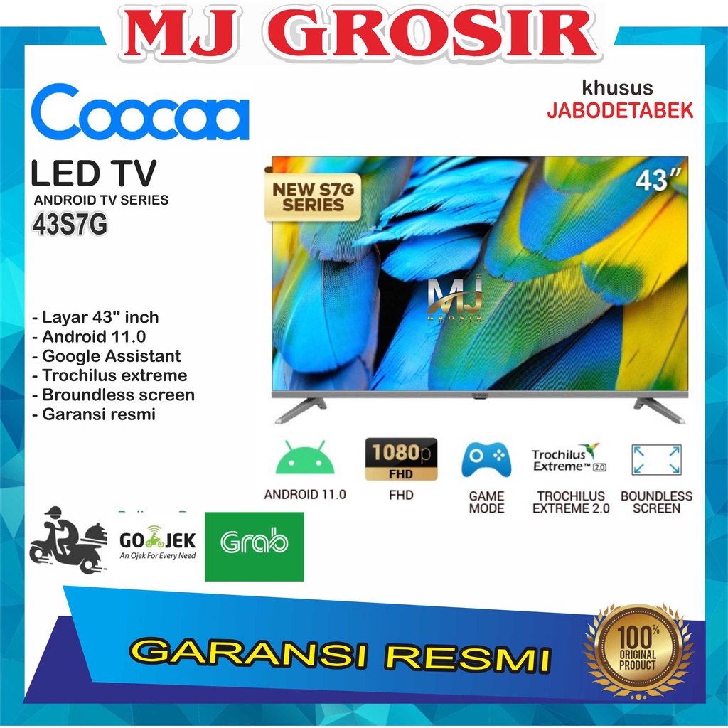 LED TV COOCAA 43&quot; ANDROID 11.0 43S7G 43INCH USB MOVIE ANDROID TV