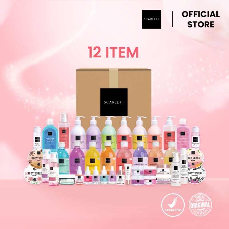 TERMURAH 100% ORI - Scarlett Whitening - Scarlett Body Lotion - Scarlett Shower Scrub - Scarlett Ski