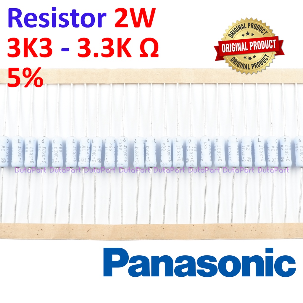 Resistor 3K3 Ohm 2 Watt 5% ORIGINAL PANASONIC 2W 3.3K R HIGH QUALITY