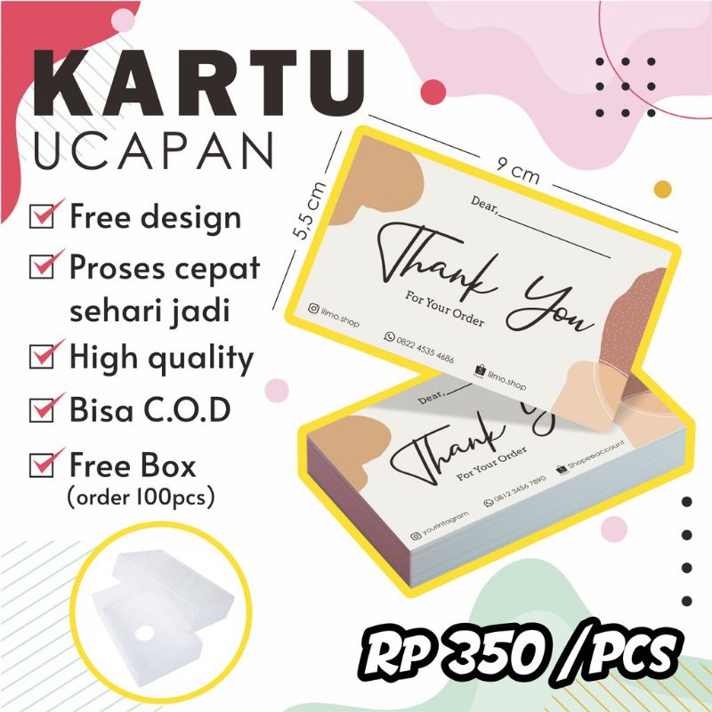 Jual CETAK KARTU NAMA KARTU UCAPAN 1 SISI Shopee Indonesia