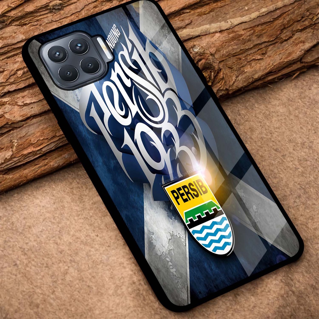 Case Glossy Oppo RENO 4F | Casing Kilau Hp Oppo | Pelindung Hp | Motif Bola Football Club Persib