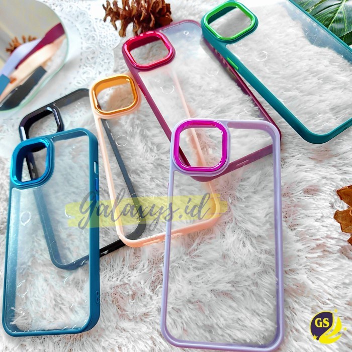 Case OPPO A74 4G A95 4G A15 / A15S A54 4G A16 A5S / A7 / A12 / A11K / C21Y Hardcase Macaron Clear Acrylic Chrome