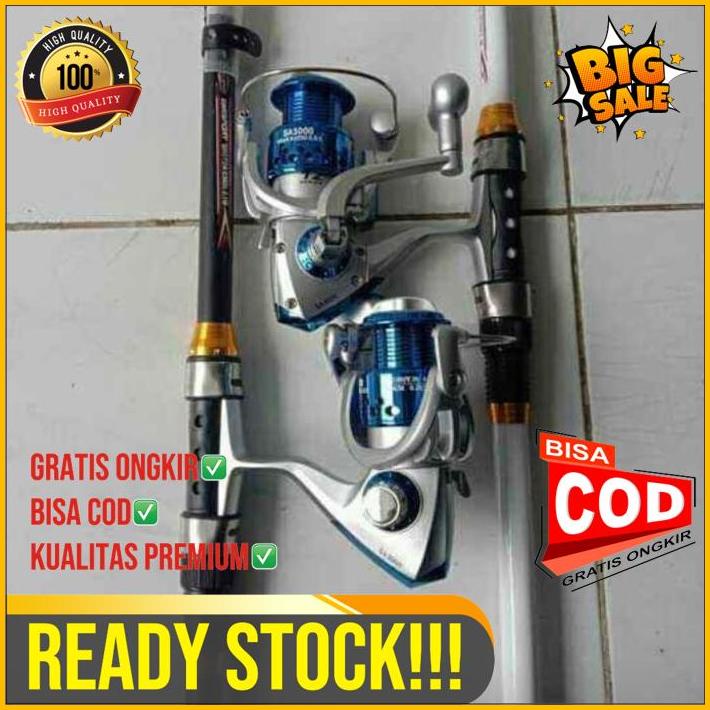 Joran Pancing Set Murah Joran Ghotda Carbon Fiber + Reel Pancing 3000