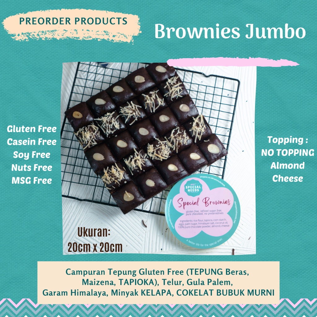 

(PO) Brownies JUMBO Gluten Free Dairy Free with Palm Sugar DSN