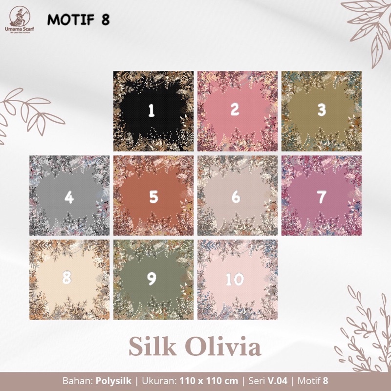 [PART 2] HIJAB SEGIEMPAT SILK OLIVIA MOTIF