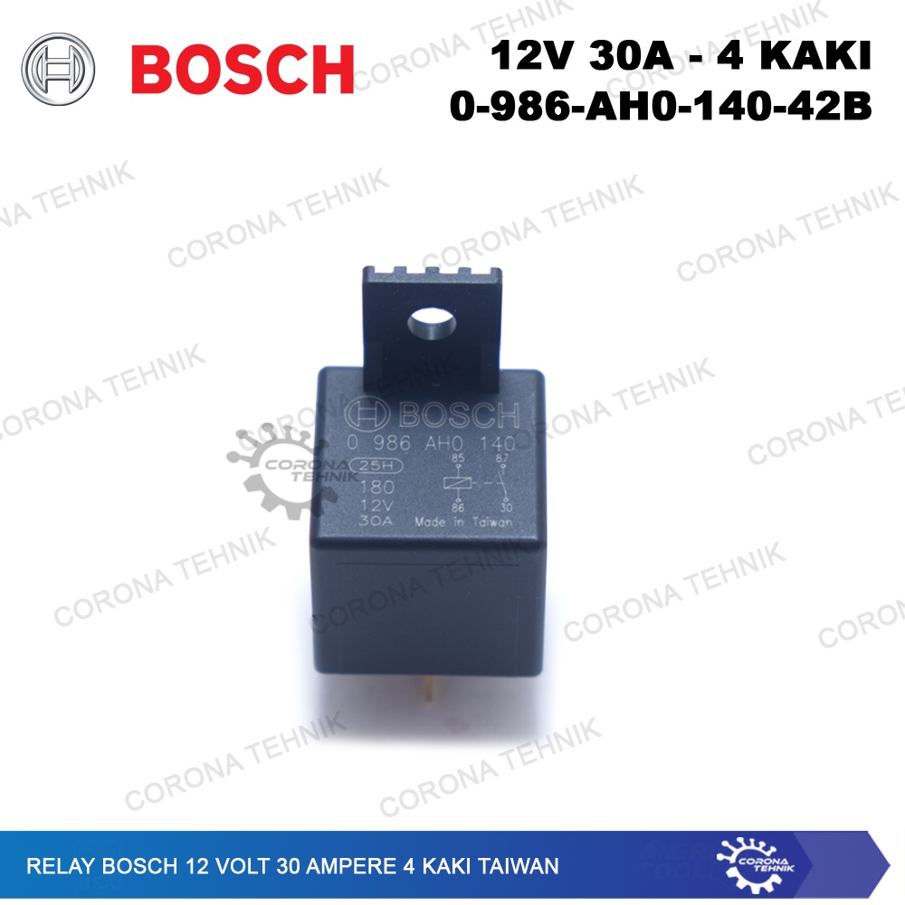 Taiwan - Relay Bosch 12 Volt 30 Ampere 4 Kaki - 0-986-AH0-140-24B