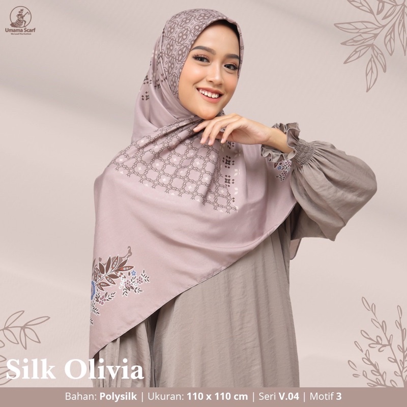 [PART 1] HIJAB SEGIEMPAT SILK OLIVIA MOTIF