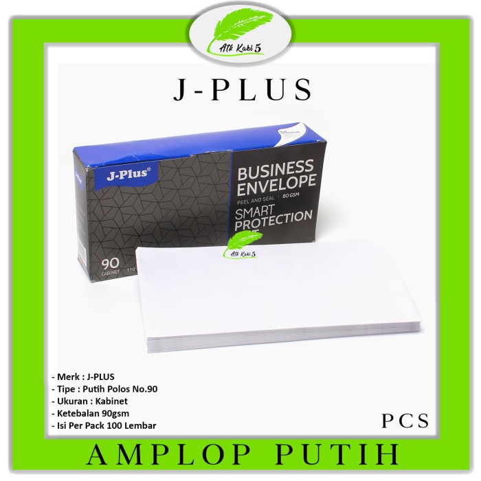 

J-PLUS Amplop Putih Polos No.90 80gsm Biru Ukuran Kabinet - Per Pack