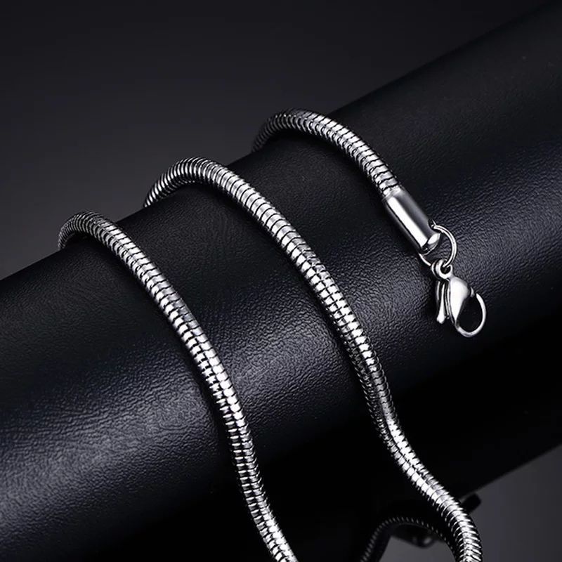 KALUNG TITANIUM MODEL BULAT 3 MM 4 MM WARNA SILVER
