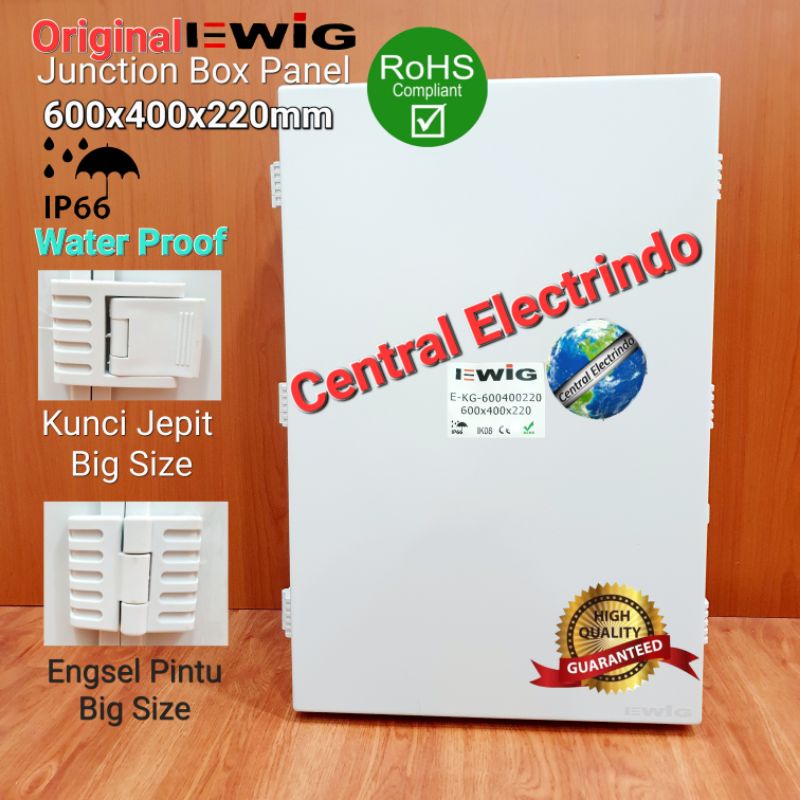 Junction Box Panel KG 600×400×220mm Plastik ABS EWIG With Base Plate.