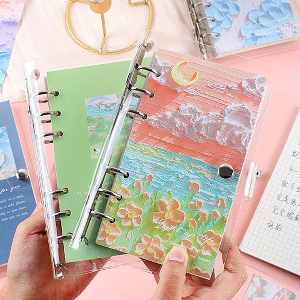 [Elegan] Notebook Cover Hadiah Siswa Kreativitas Alat Tulis Sekolah Buku Dilepas Lukisan Minyak Seri Tulisan Bantalan Notepad Book