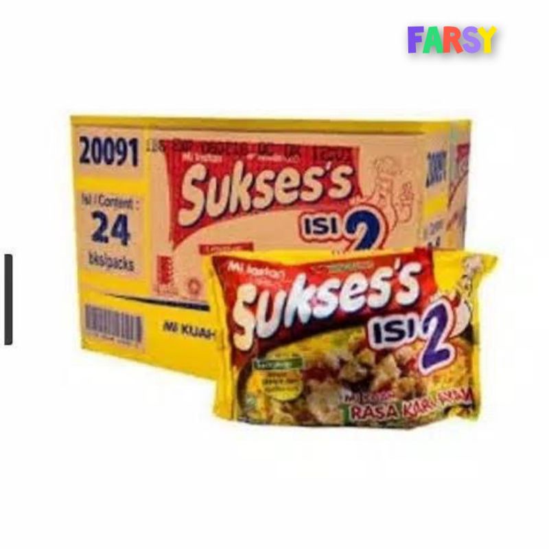 

NOODLES/MIE INSTANT MIE SUKSES ISI 2 KUAH RASA KARI AYAM KEMASAN DUS ISI 24 PCS