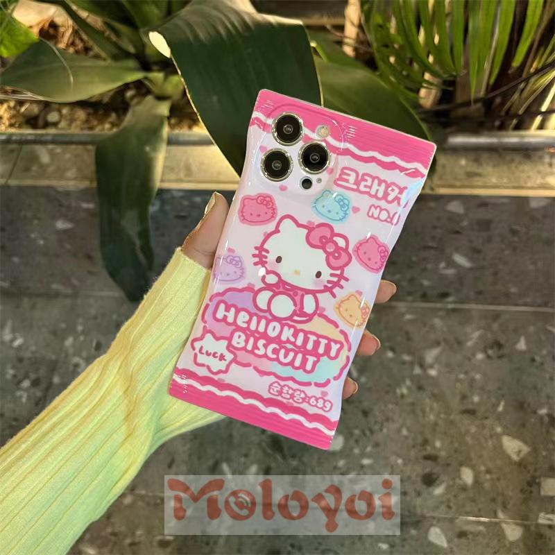 Soft Case Pelindung Kamera Motif Kartun Hello Kitty Biskuit Untuk iPhone 11 12 14 13 Pro Max XR 8 7 6 6s 14 Plus 11Pro Max X XS Max SE 2020