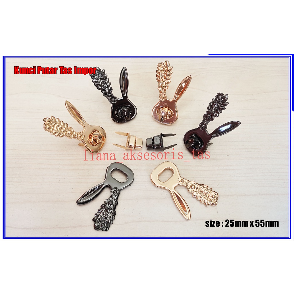 ASESORIS TAS (ISI 1 PCS) KUNCI PUTAR - KUNCI PUTAR TAS WANITA IMPOR - KUNCI TAS KARAKTER MODEL KELIN