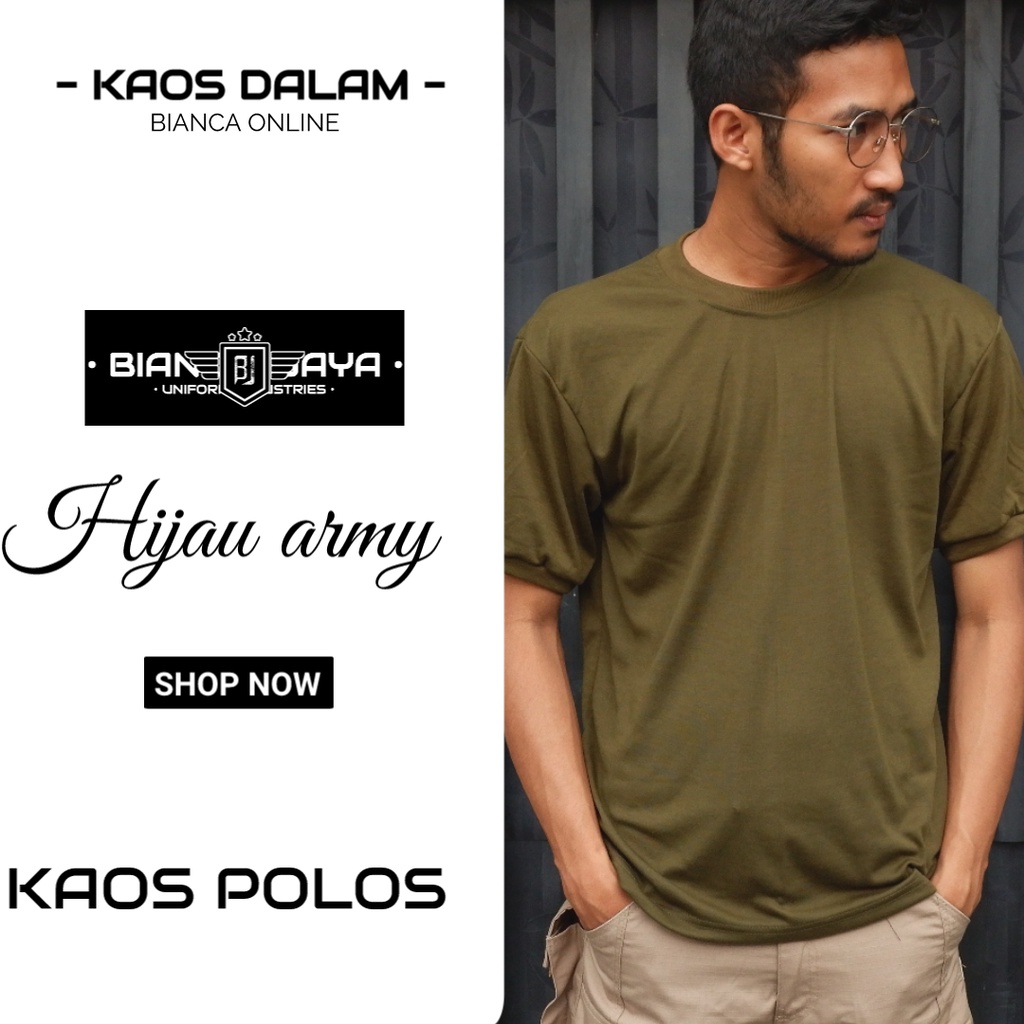 Kaos Polos TNI AD Lengan Pendek Katun Combad