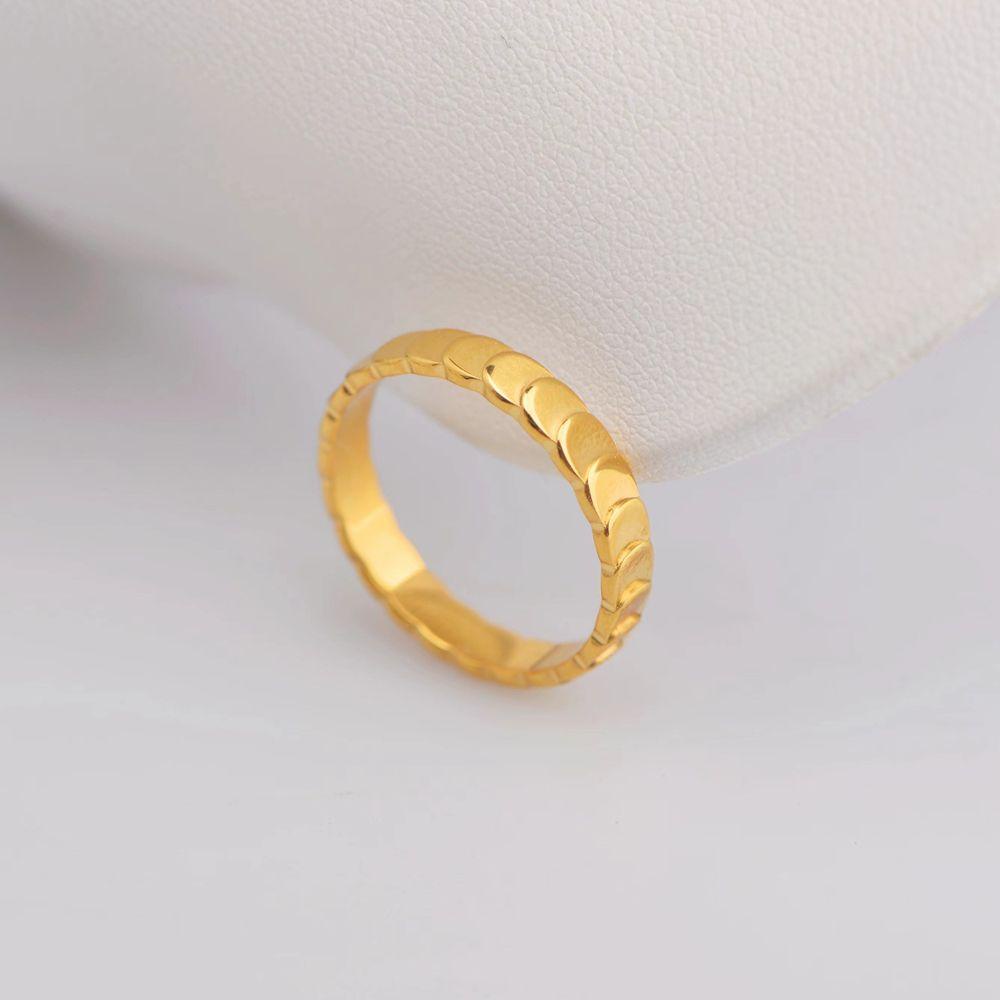 Mxbeauty Cincin Jari Wanita Pesta Ins Pasangan Hadiah Warna Emas Untuk Pria Cincin Buku Jari Sederhana