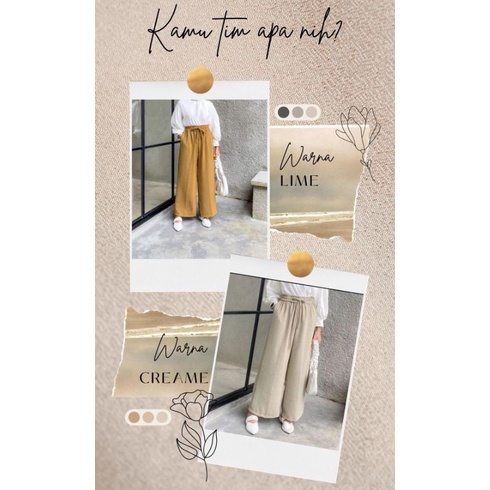 Bahan : CRINKLE AIRFLOW PREMIUM CELANA KULOT DEWASA CRINKLE