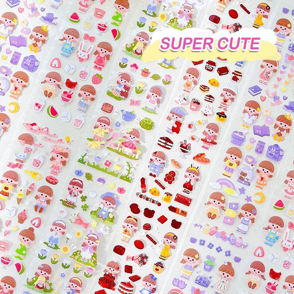 Agustina DIY Scrapbook Stiker Gadis Kecil Perekat Diri Manis Alat Tulis Stiker Girlish Hadiah Notebook Tangan Akun Diary Stiker Hewan Peliharaan