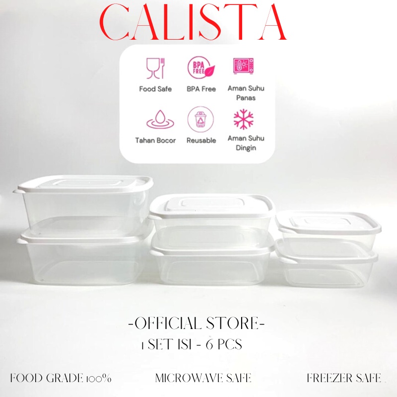 FOOD PREP KONTAINER CONTAINER SET TOPLES KOTAK CALISTA FURANO PUTIH BENING SEALWARE SET ISI 6PCS - TEMPAT WADAH PENYIMPANAN MAKANAN BUAH SAYUR DIKULKAS - FOOD PREPARATION STORAGE SET - TOPLES KULKAS SET / WADAH SAJI MAKANAN SET