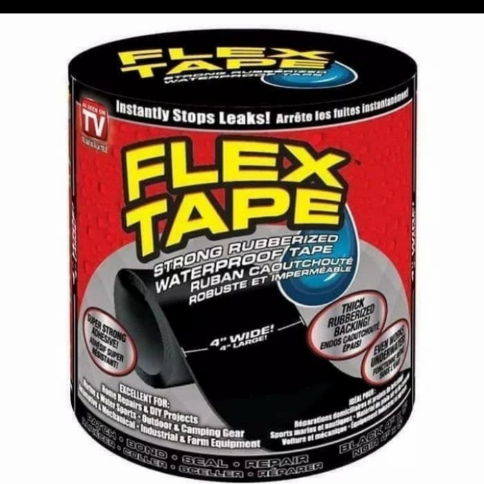 

Lakban Anti Bocor Flex Tape 4" x 1,5 Meter Waterproof Ajaib Super Kuat