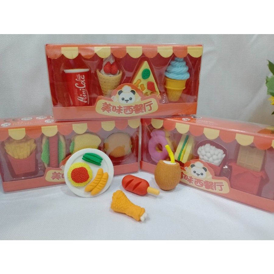 

PENGHAPUS BENTUK MAKANAN MCD FOODIES 1 BOX ISI 4 PCS UNIK LUCU TERMURAH