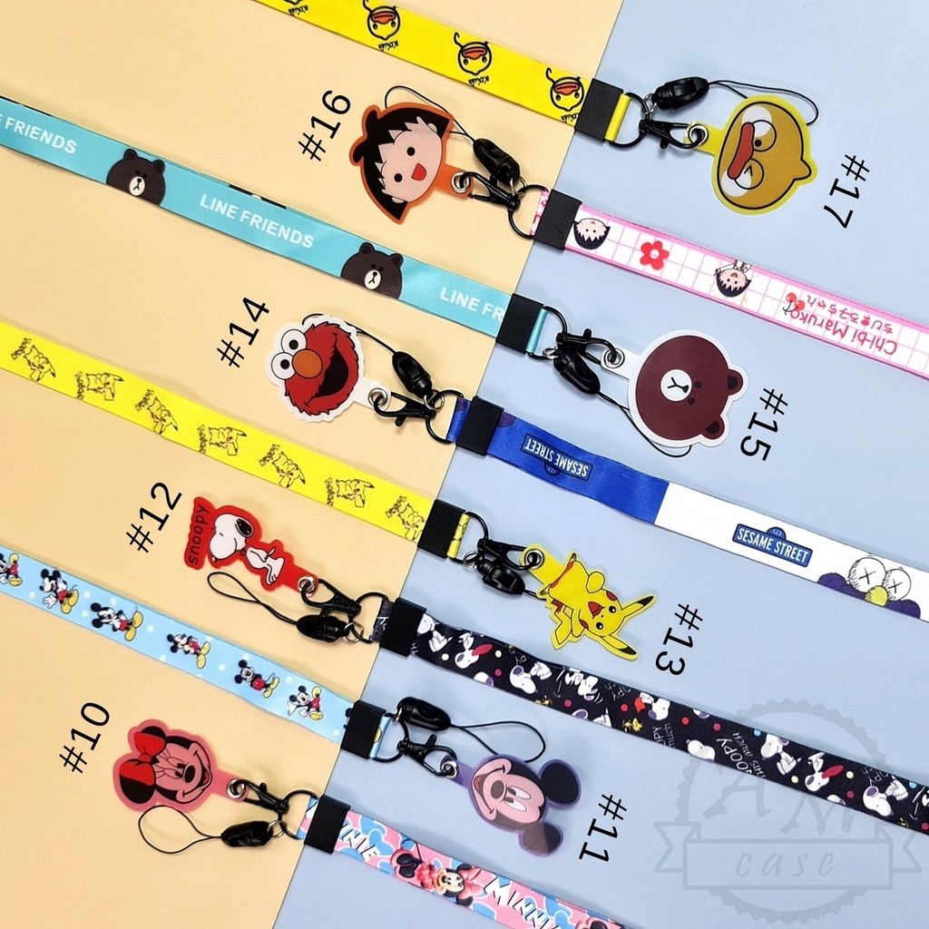 2 IN 1 STRAP GANTUNGAN ID CARD + TALI GANTUNGAN HP LANYARD PANJANG UNIVERSAL / GANTUNGAN FLASHDISK / GANTUNGAN KUNCI