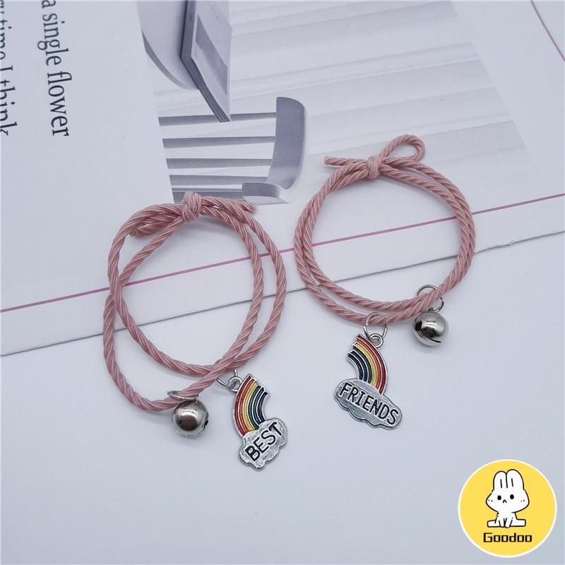 2 Pcs/set Adjustable Magnetic Braided Gelang Pasangan Gaya Etnis Cina -Doo