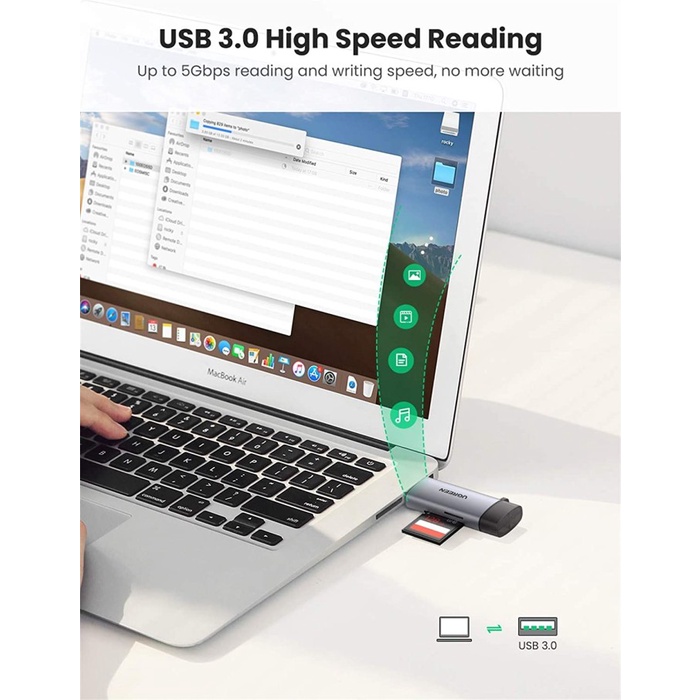 UGREEN Card Reader 2in1 USB 3.0 &amp; USB-C OTG - CM185