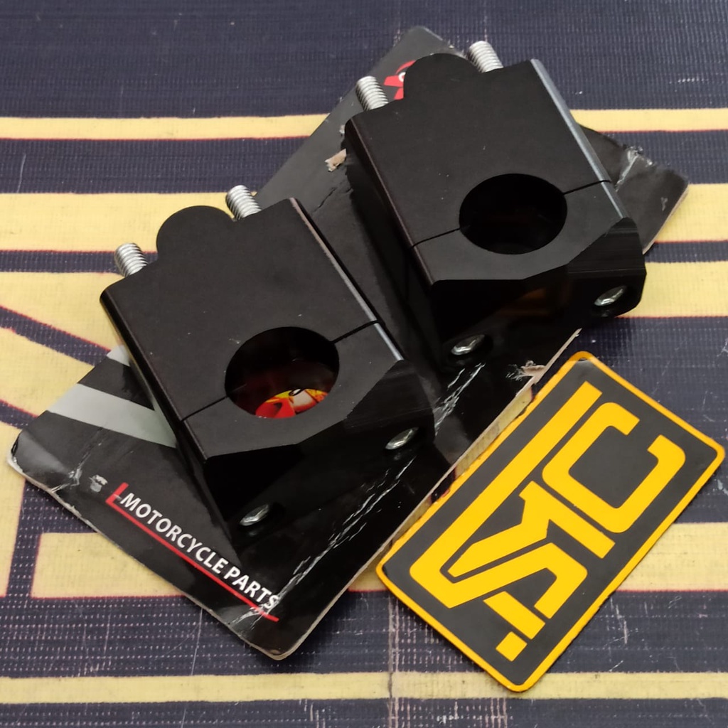 Riser Stang / Klem Raiser Stang Fatbar 28mm Hitam Tinggi 6.5cm Wilwood