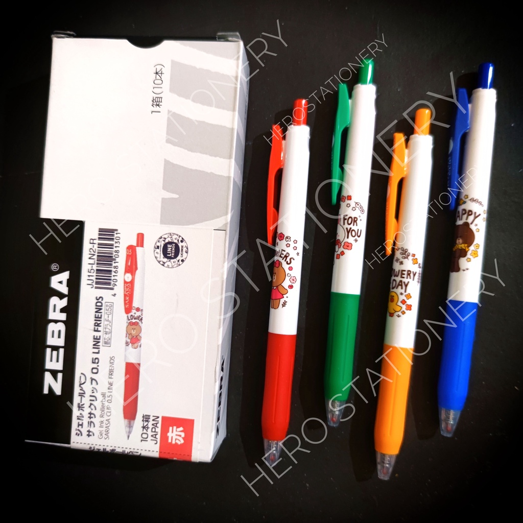 

Pen bolpoin zebra sarasa clip ballpoint karakter LINE friends 0.5 mm