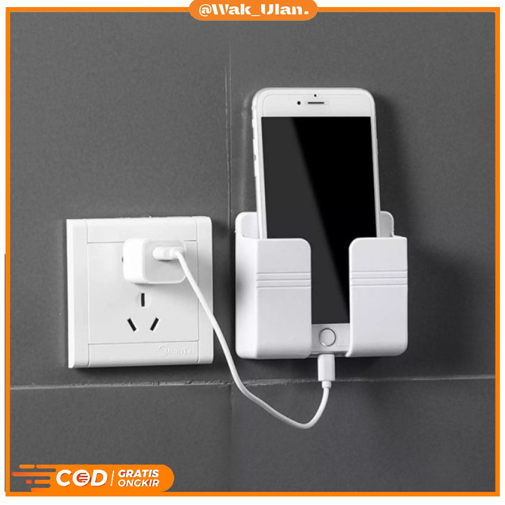 HOLDER TEMPAT CAS HP TEMPEL DINDING RAK HANDPHONE CHARGER GANTUNG TEMPEL HOOK