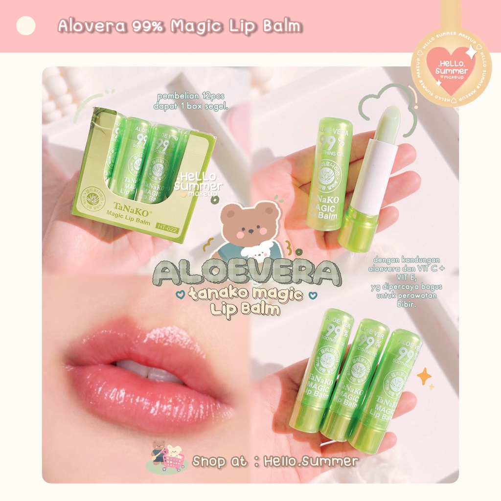 𝐋𝐈𝐏 𝐁𝐀𝐋𝐌 - Lily Aloevera 99% Natural Magic Lip Balm Menecrahkan Melembabkan Bibir Pecah Pecah 3.5g