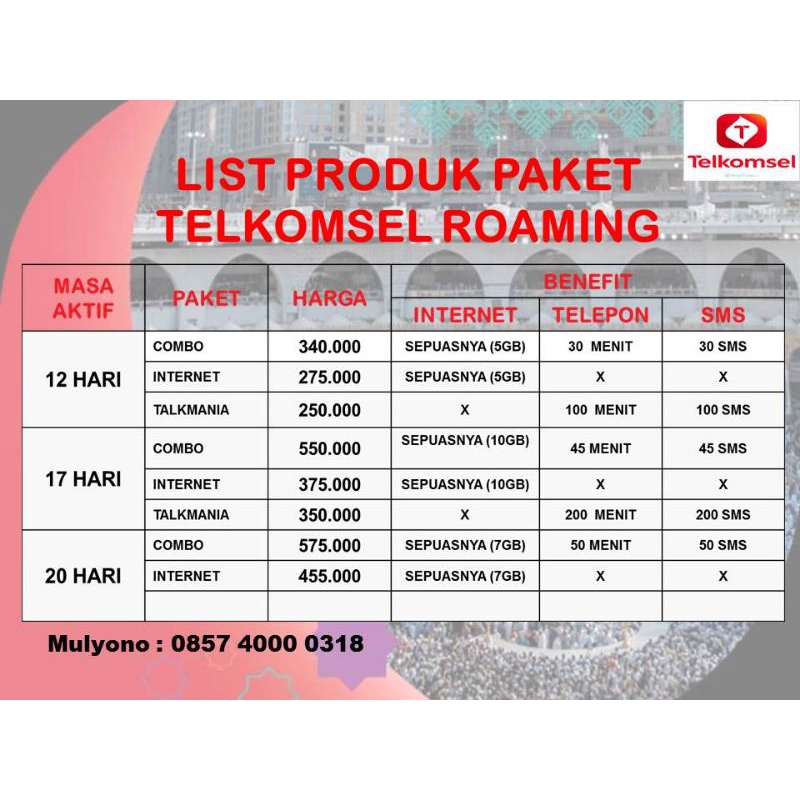 PAKET INTERNET HAJI & UMROH TELKOMSEL