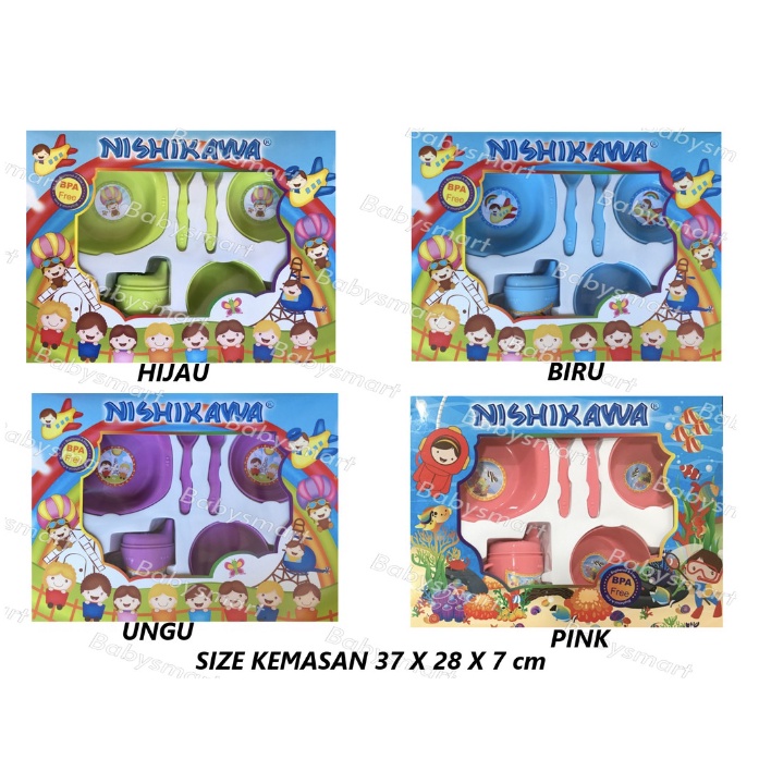 SET Kado/Paket Hadiah Bayi Baru Lahir NISHIKAWA/Baby Gift Set Hampers Feeding Set Tempat Makan tanggung sedang
