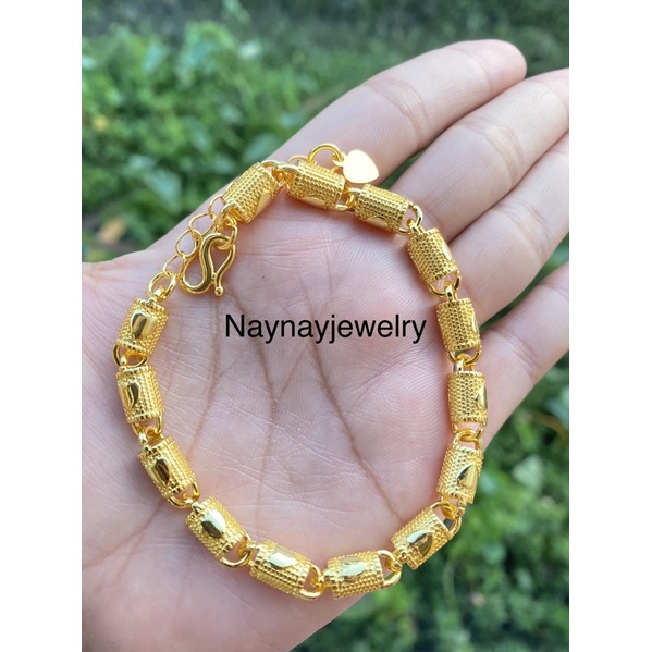 Gelang Bambu Guci Love warna mirip emas 24k