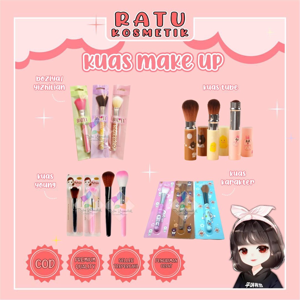 ❤ RATU ❤ Kuas Blush On Yizhilian | Boziya | Young Mika | Tube | Kuas Make Up Karakter