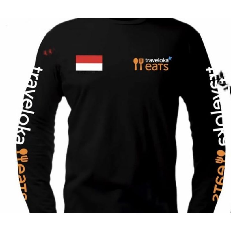 kaos lengan panjang traveloka antar makanan eats