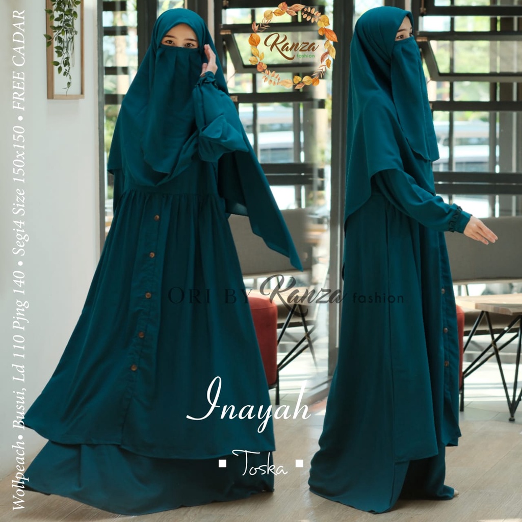 Inayah Syari Gamis Muslim Wanita Original Produk By Kanza Fashion