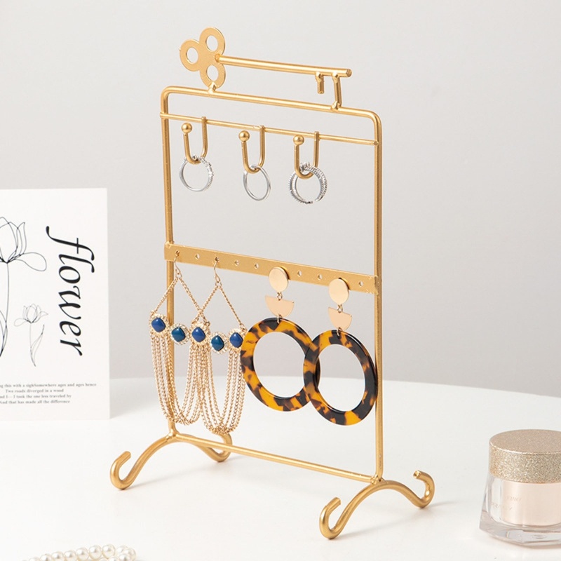 Rak Stand Holder Penyimpanan Perhiasan Gelang Cincin Anting Kalung Bahan Besi Ukuran 10 Inci