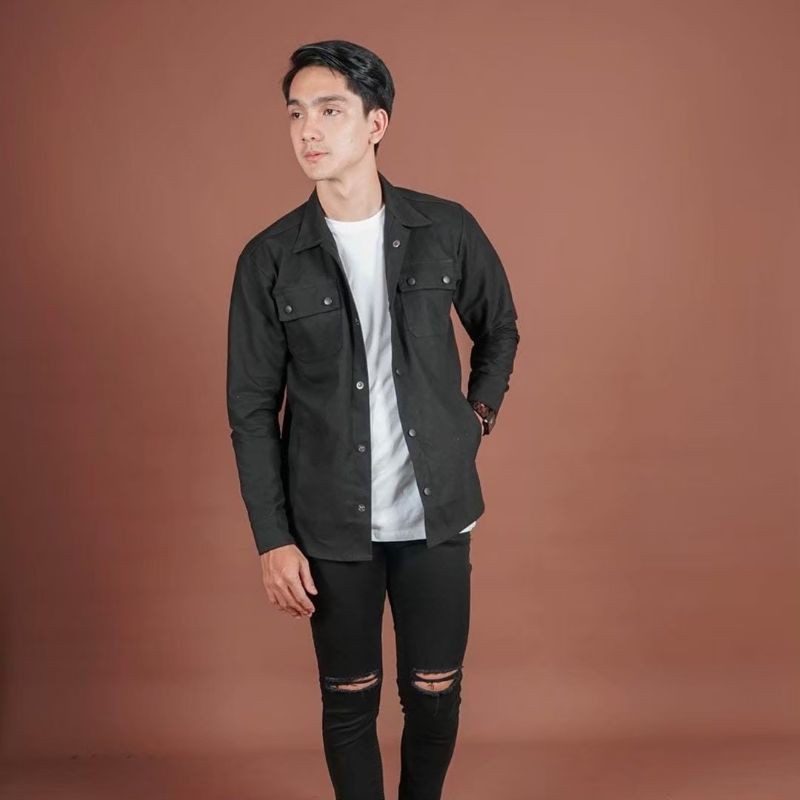 KEMEJA SEMI PARKA BIG SIZE XXL SK2 WOLV / JAKET SEMIPARKA JUMBO / JAKET SEMI PARKA PRIA - BISA COD