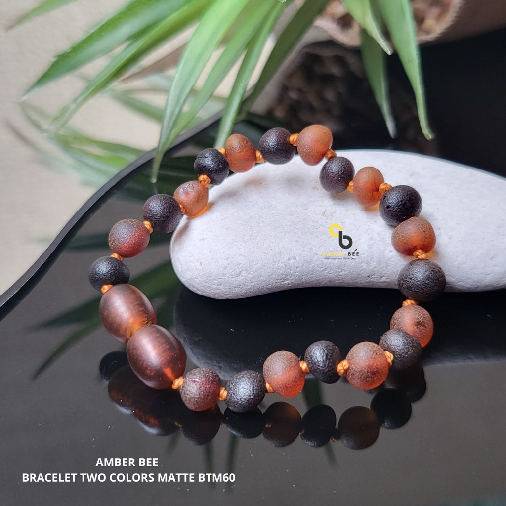 Kalung Amber Baltic Balita &amp; Anak Tumbuh Gigi Premium Matte Cognac Cherry NMCC45