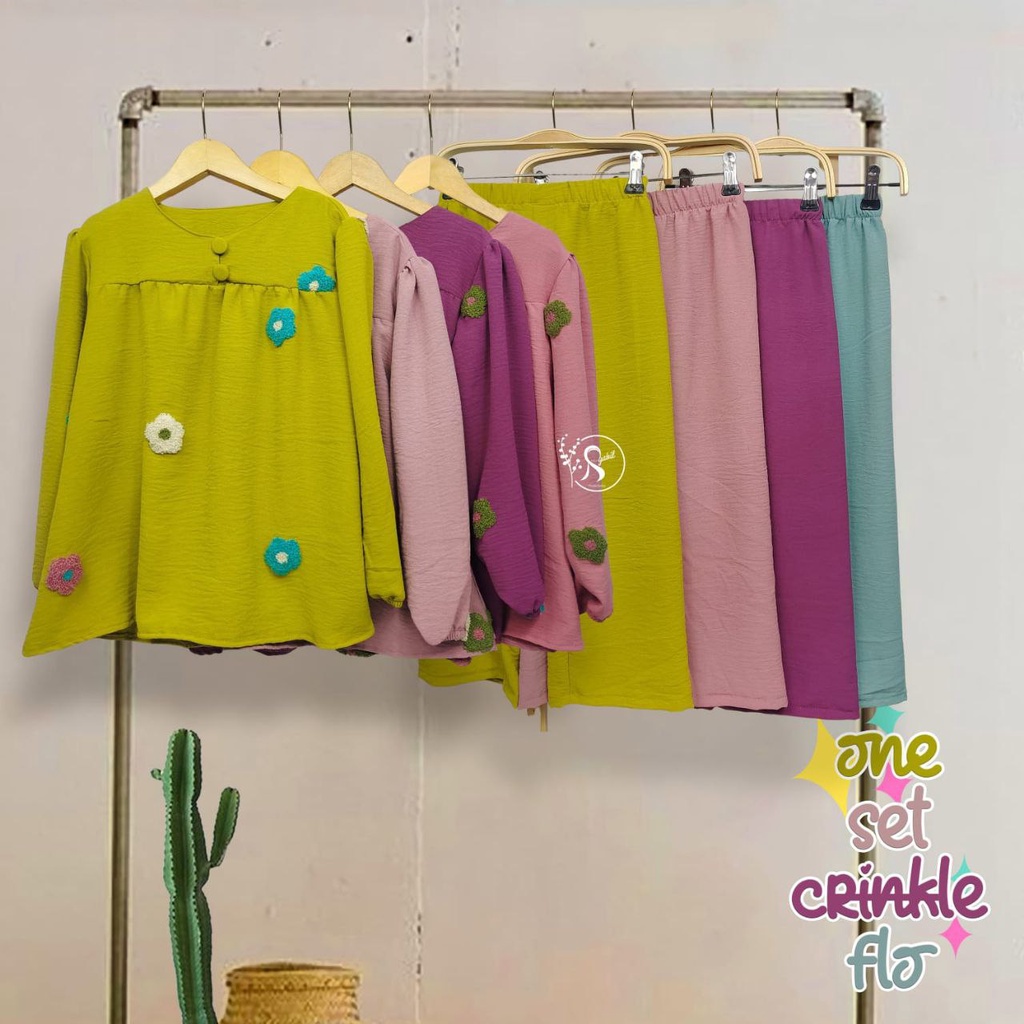 Afsheenastore Set Crinkle Flo By Syabil